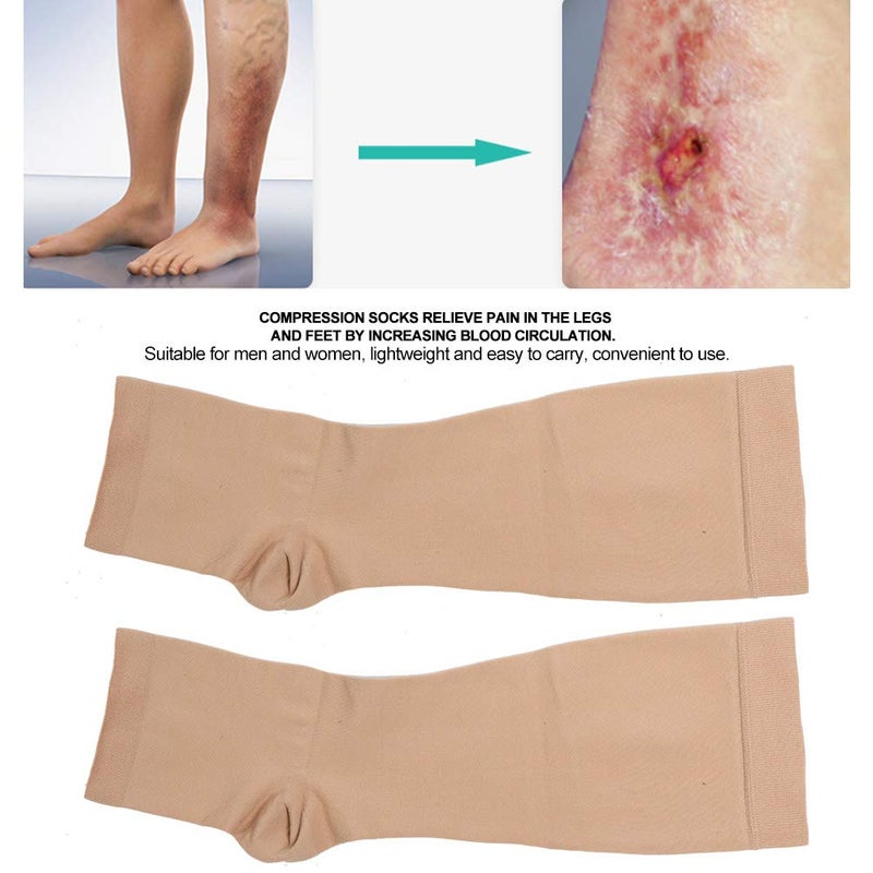 woobles Compression stockings, machine washable skin color with open toe knee highs, bre - Image 5